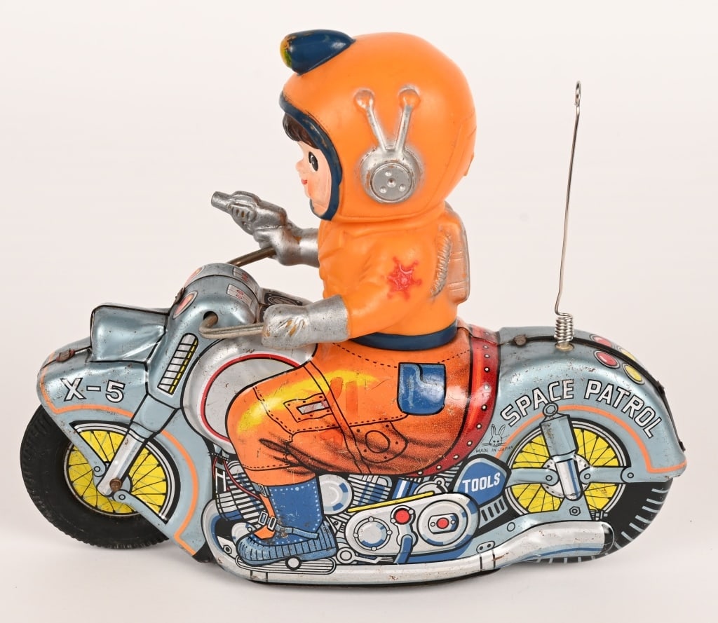 USAGIYA TIN FRICTION X-5 SPACE PATROL MOTORCYCLE (1 of 10)