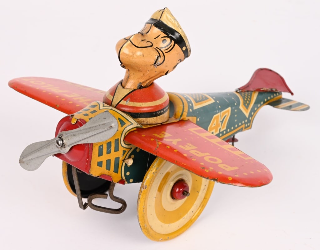 MARX TIN WINDUP POPEYE AIRPLANE "EARLY VERSION" (1 of 6)