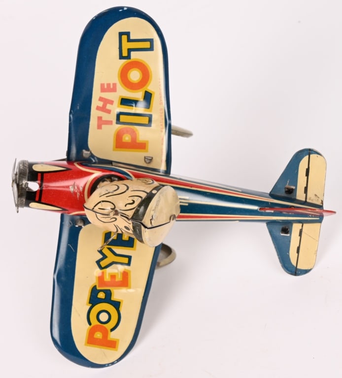 MARX TIN WINDUP POPEYE AIRPLANE "LATER VERSION" (1 of 6)