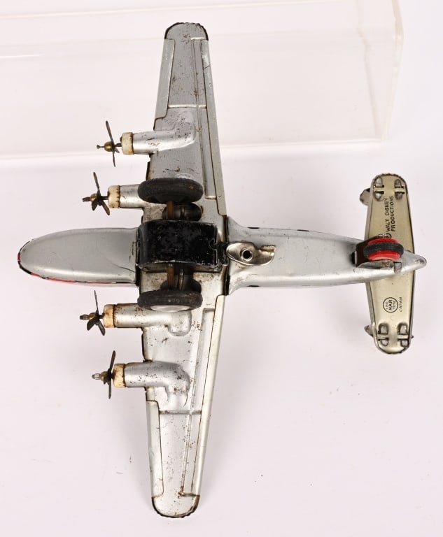 LINEMAR TIN FRICTION MICKEY MOUSE AIRPLANE - 6