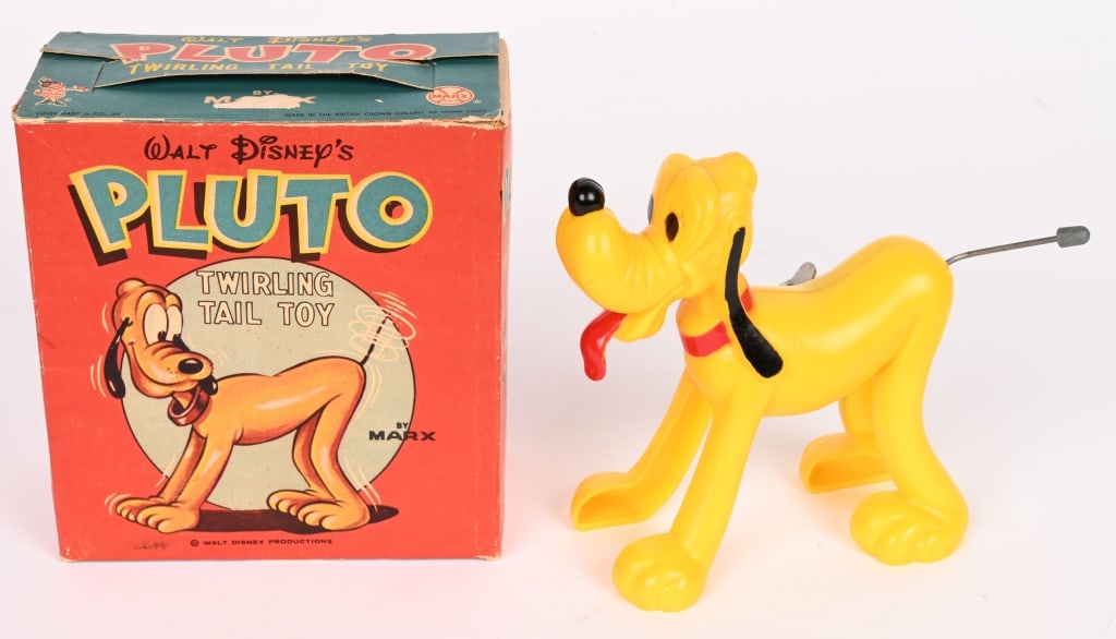 MARX WINDUP TWIRLING TAIL PLUTO w/ BOX: All original and looks never played with condition. Works. Boxed 6" Excellent