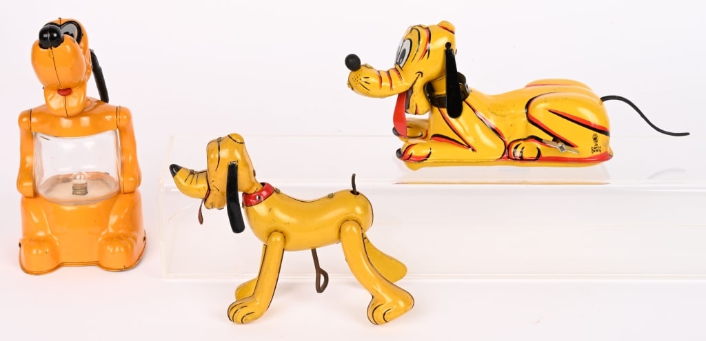 3-LINEMAR WINDUP PLUTO TIN TOYS (1 of 10)