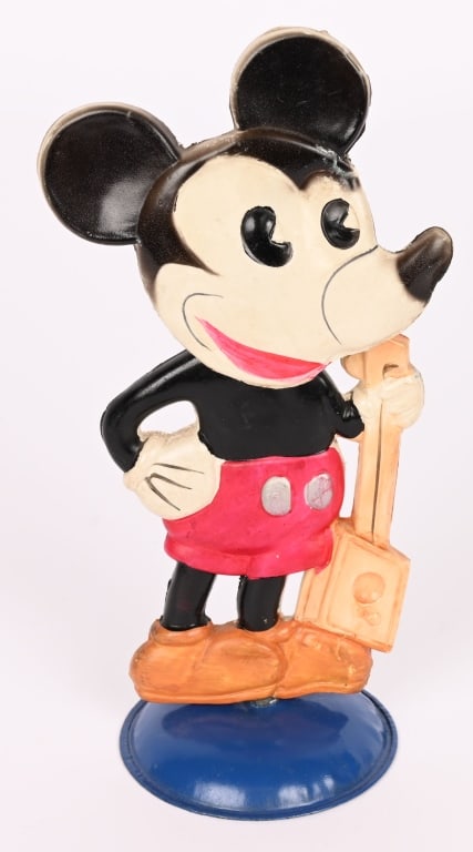 JAPAN CELLULOID MICKEY MOUSE w/ GUITAR NODDER (1 of 4)