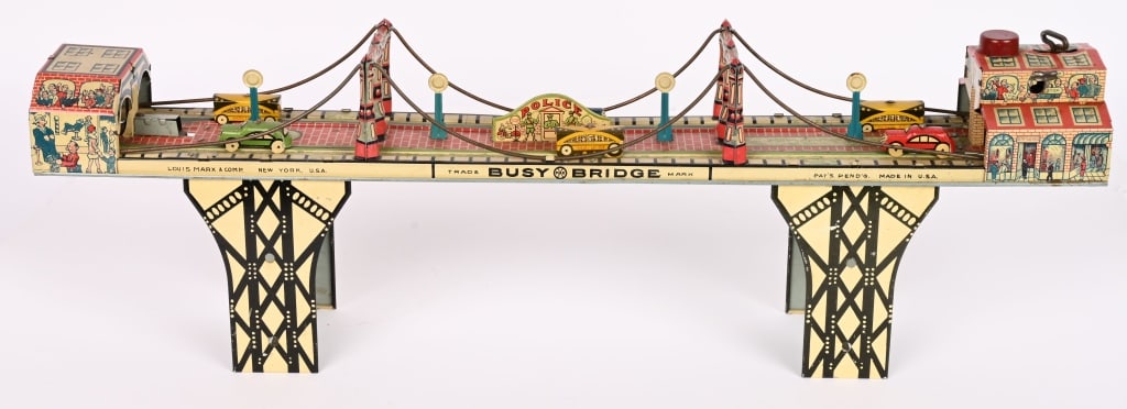 MARX TIN WINDUP BUSY BRIDGE (1 of 5)