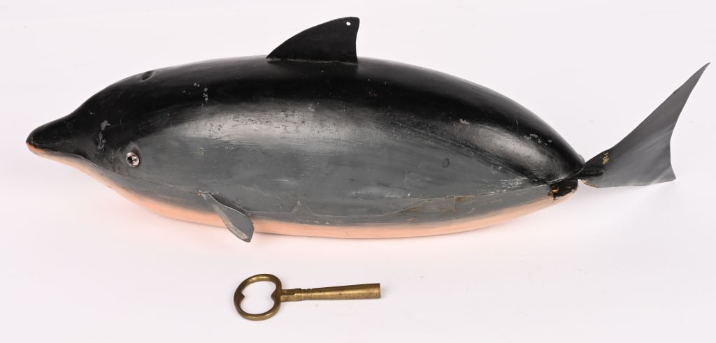 1890s FRENCH CLOCKWORK SWIMMING DOLPHIN (1 of 4)