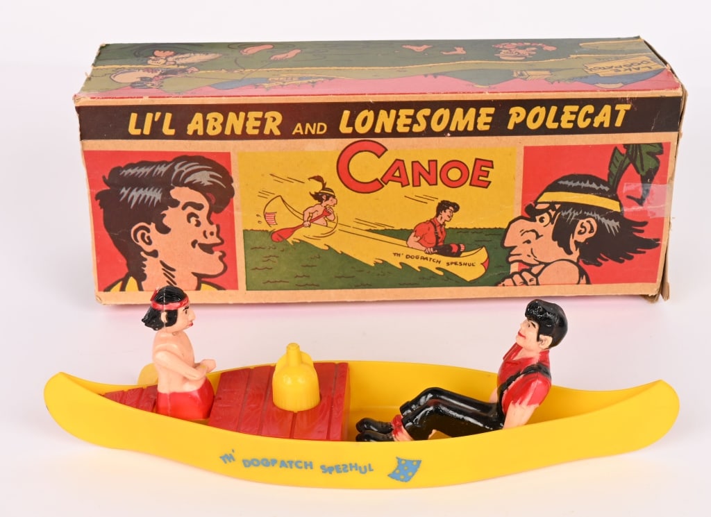 LIL ABNER WINDUP LONESOME POLECAT CANOE w/ BOX (1 of 10)