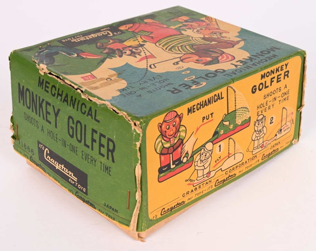 TPS TIN WINDUP MONKEY GOLFER w/ BOX - 5