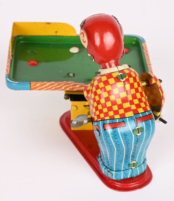 TPS TIN WINDUP MONKEY PLAYING BILLARDS w/ BOX - 4