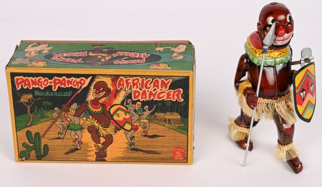 TPS TIN WINDUP PANGO PANGO w/ BOX: All original in nice condition. Windup works. Boxed 6" Excellent