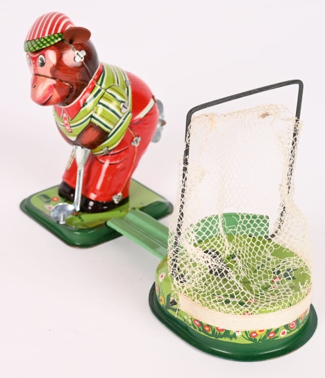TPS TIN WINDUP MONKEY GOLFER w/ BOX - 2