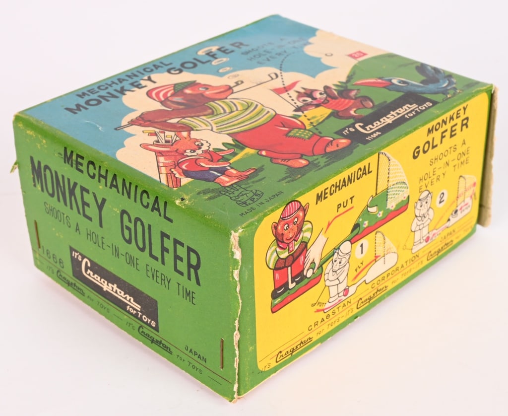 TPS TIN WINDUP MONKEY GOLFER w/ BOX - 5