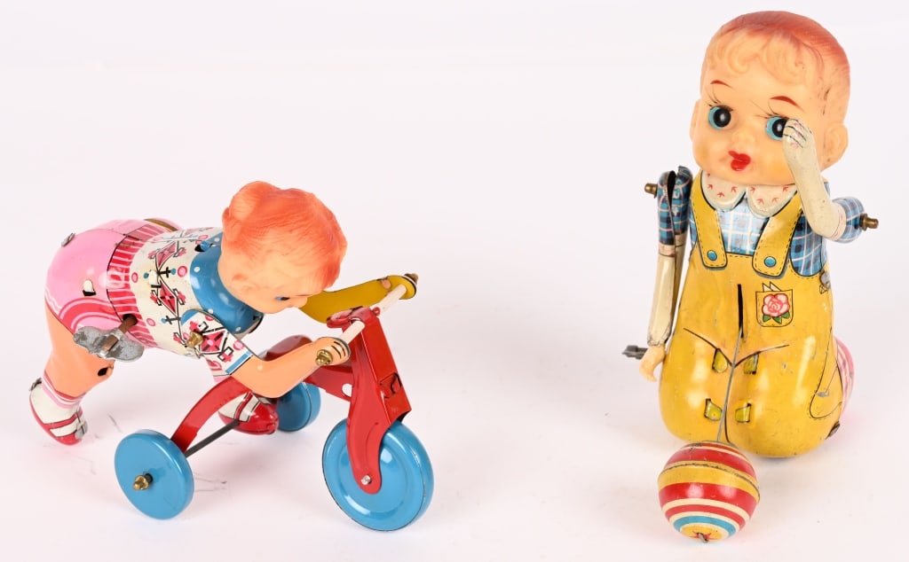 TPS GIRL ON TRIKE & GIRL WITH BALL: Both in nice condition and work. 5" Excellent