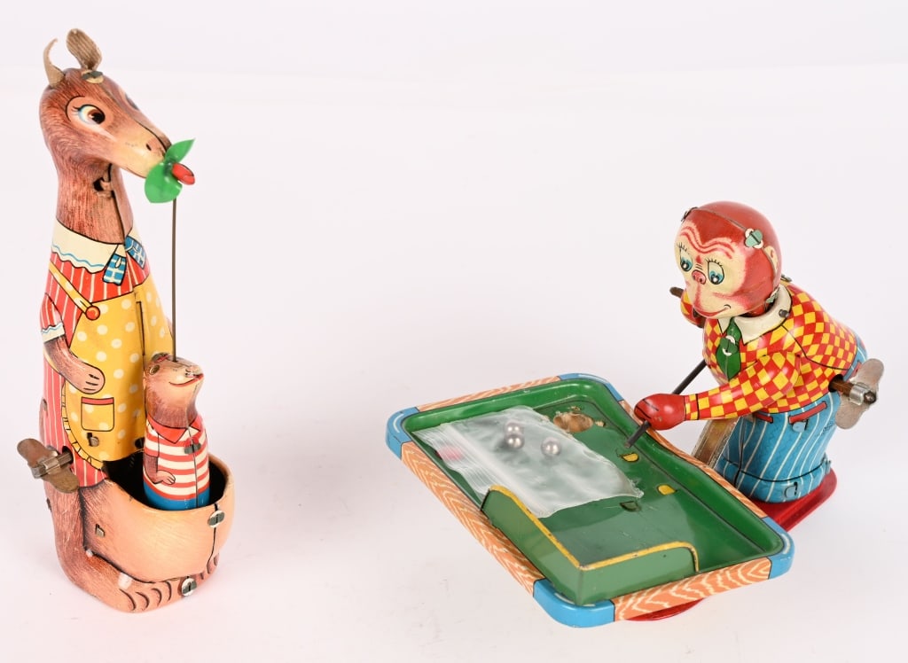 TPS BILLIARD MONKEY & KANGAROO w/ BABY: Both all original in great shape. Working. 6" Excellent