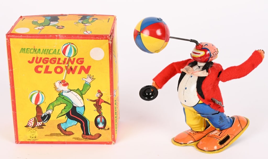 TPS TIN WINDUP JUGGLING CLOWN w/ BOX (1 of 7)