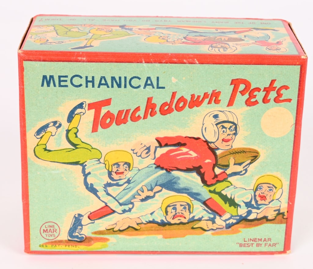 LINEMAR TIN WINDUP TOUCHDOWN PETE w/ BOX - 7