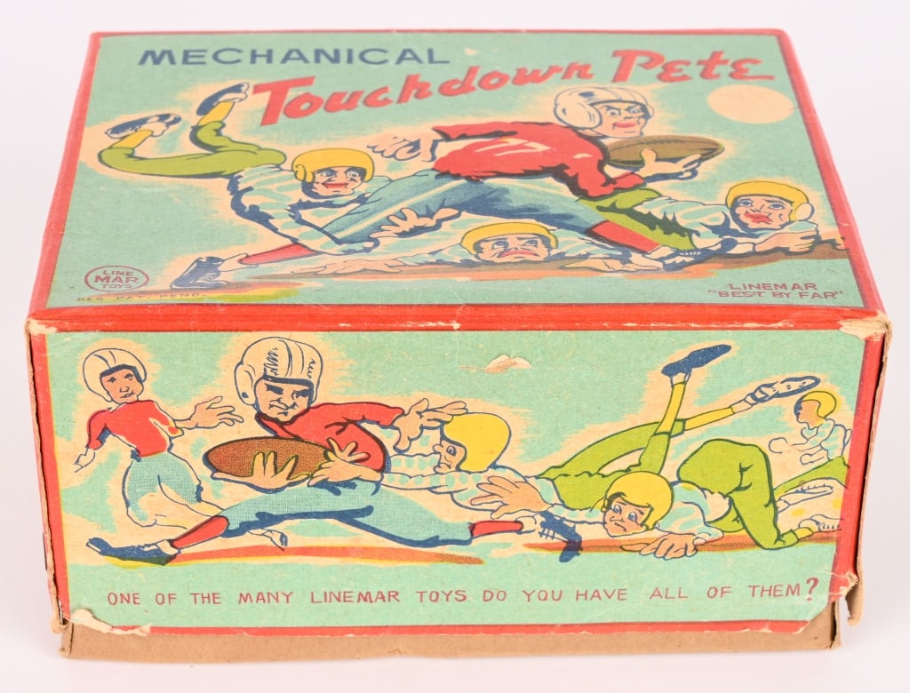 LINEMAR TIN WINDUP TOUCHDOWN PETE w/ BOX - 8