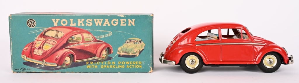 JAPAN TIN FRICTION VOLKSWAGON w/ BOX: All original and looks never played with condition. Friction works. Boxed 8" Excellent