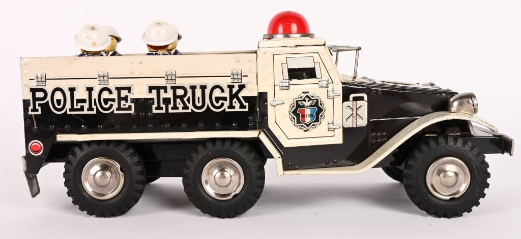 JAPAN TIN FRICTION POLICE RIOT TRUCK (1 of 6)