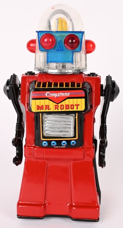 JAPAN BATTERY OP CRAGSTAN MR ROBOT: All original in great shape. Clean battery box. Worked when tested. 11 1/2" Excellent