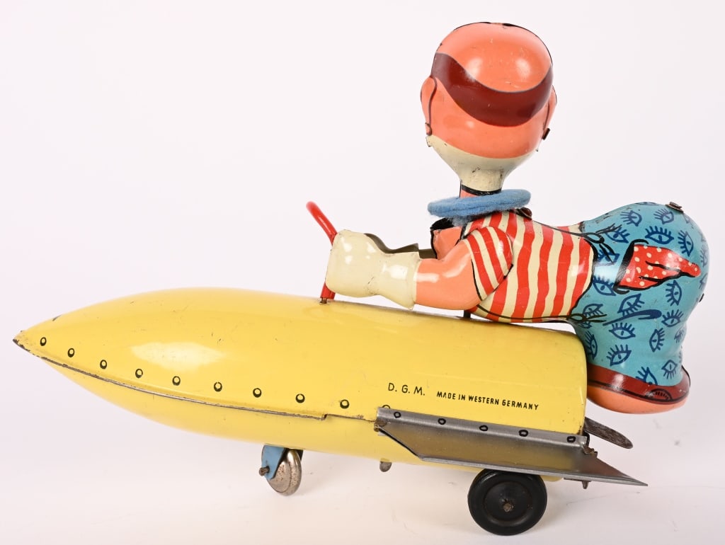 KARK BUB TIN WINDUP ATOM ROCKET - 2