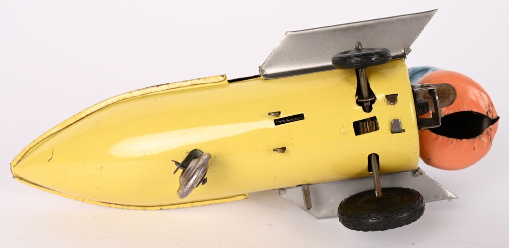 KARK BUB TIN WINDUP ATOM ROCKET - 3