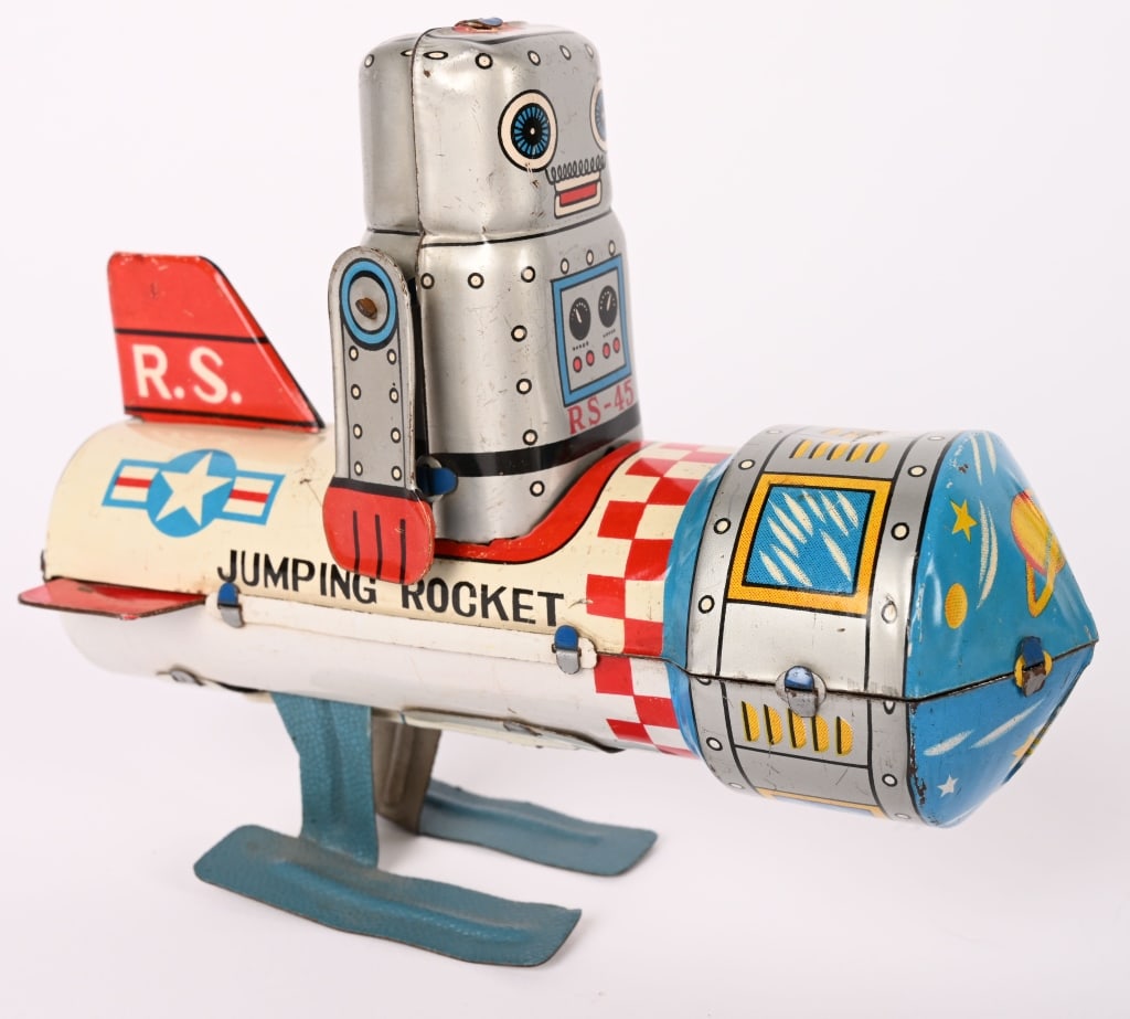 JAPAN TIN WINDUP JUMPING ROCKET (1 of 5)