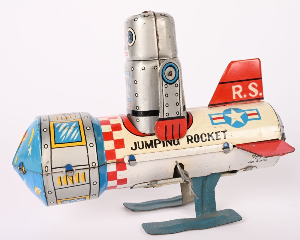 JAPAN TIN WINDUP JUMPING ROCKET - 2