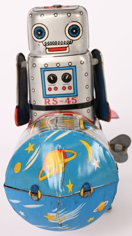 JAPAN TIN WINDUP JUMPING ROCKET - 3