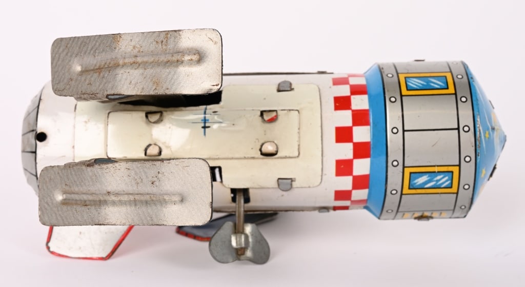 JAPAN TIN WINDUP JUMPING ROCKET - 5