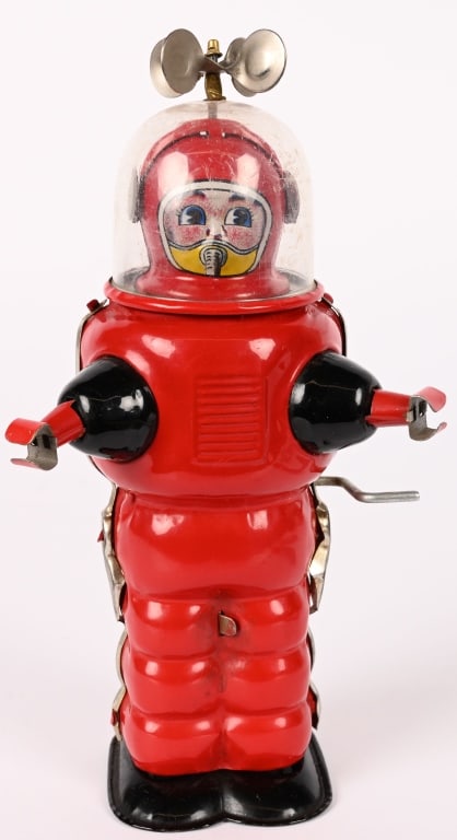 JAPAN TIN WINDUP MOON EXPLORER: All original and complete. Nice condition. Works. 7" Excellent