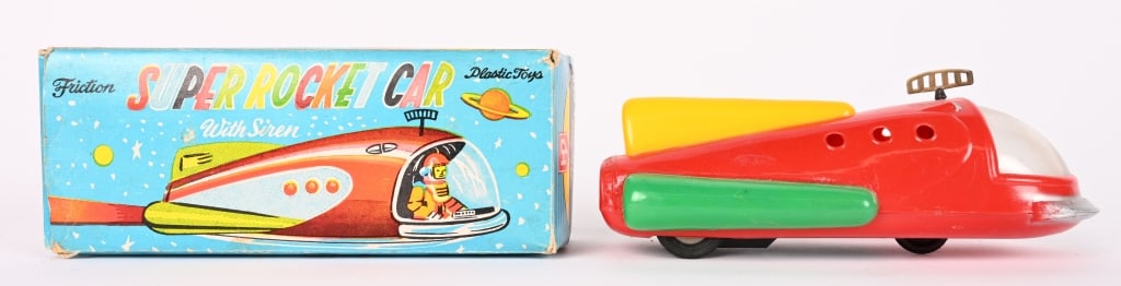 HONG KONG SUPER ROCKET CAR w/ BOX: All original and looks never played with. Works. Boxed 6" Excellent