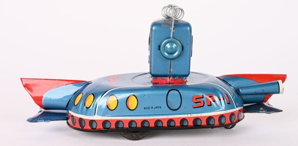 LINEMAR TIN FRICTION SP-1 SPACE CAR: All original in great shape. Friction works. 6 1/2" Excellent