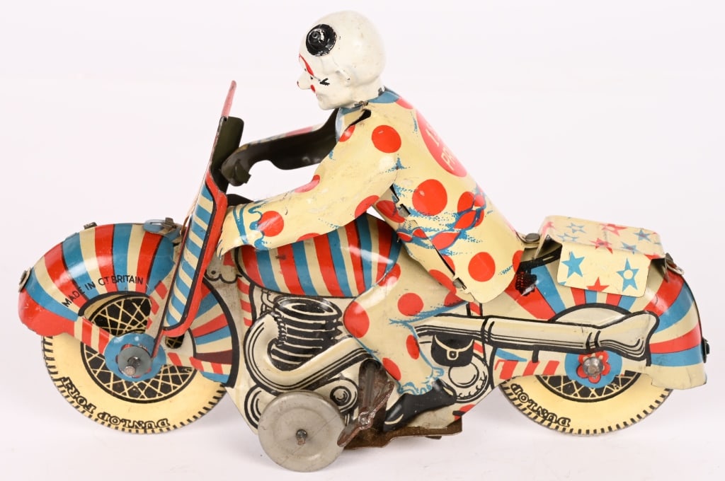 METTOY TIN WINDUP 1ST PRIZE CLOWN MOTORCYCLE (1 of 5)