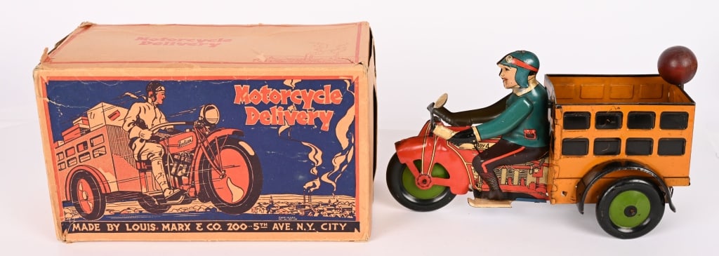 MARX TIN WINDUP SPEEDBOY MOTORCYCLE (1 of 8)