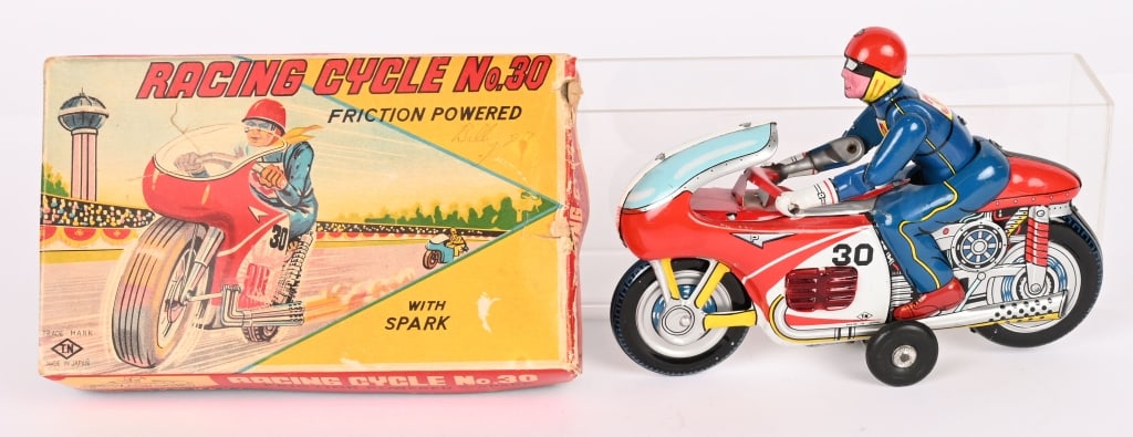 JAPAN TIN FRICTION RACING CYCLE No.30 w/ BOX (1 of 10)