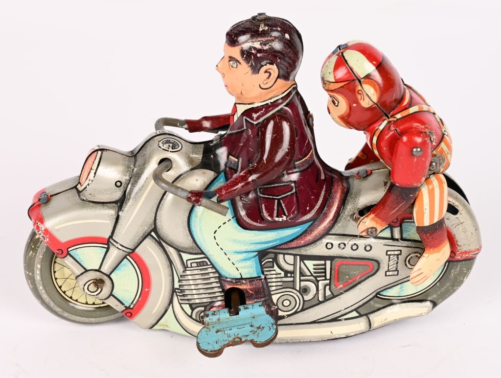 JAPAN TIN WINDUP MONKEY RIDER MOTORCYCLE (1 of 5)