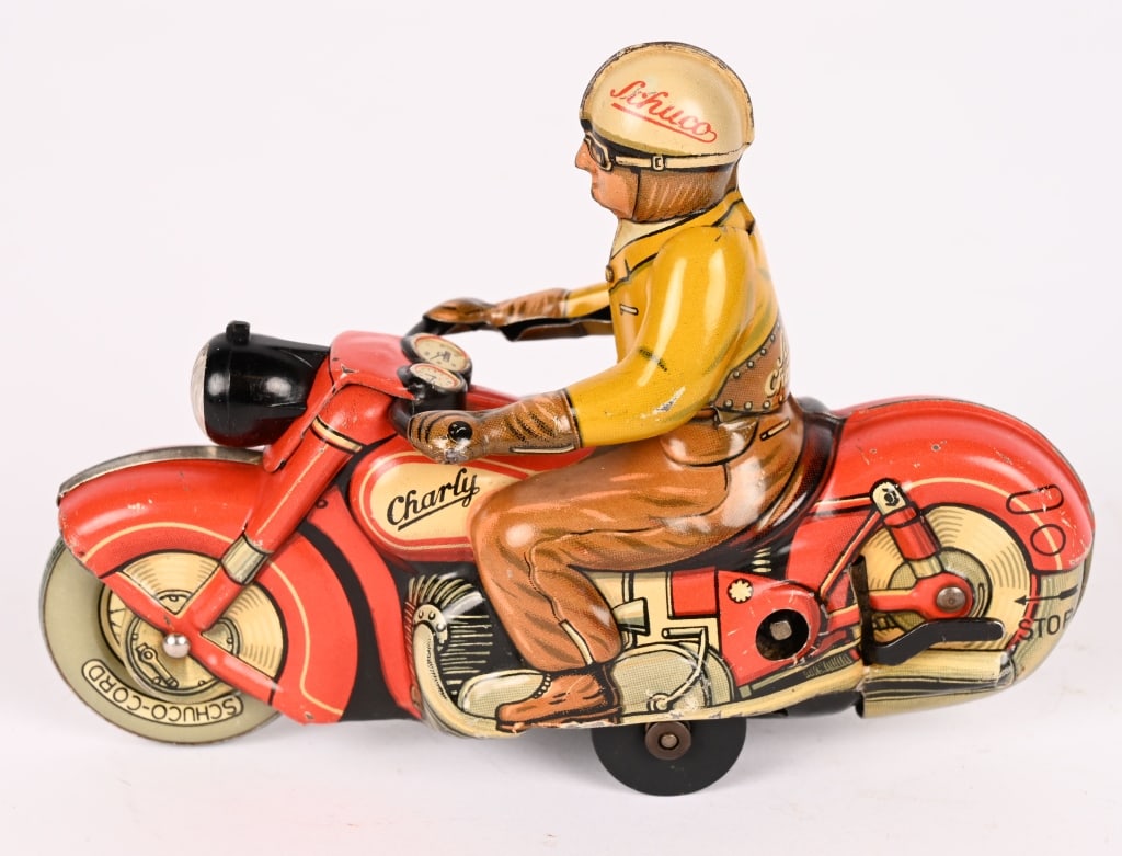 SCHUCO TIN WINDUP CHARLY 1005 MOTORYCLE (1 of 5)
