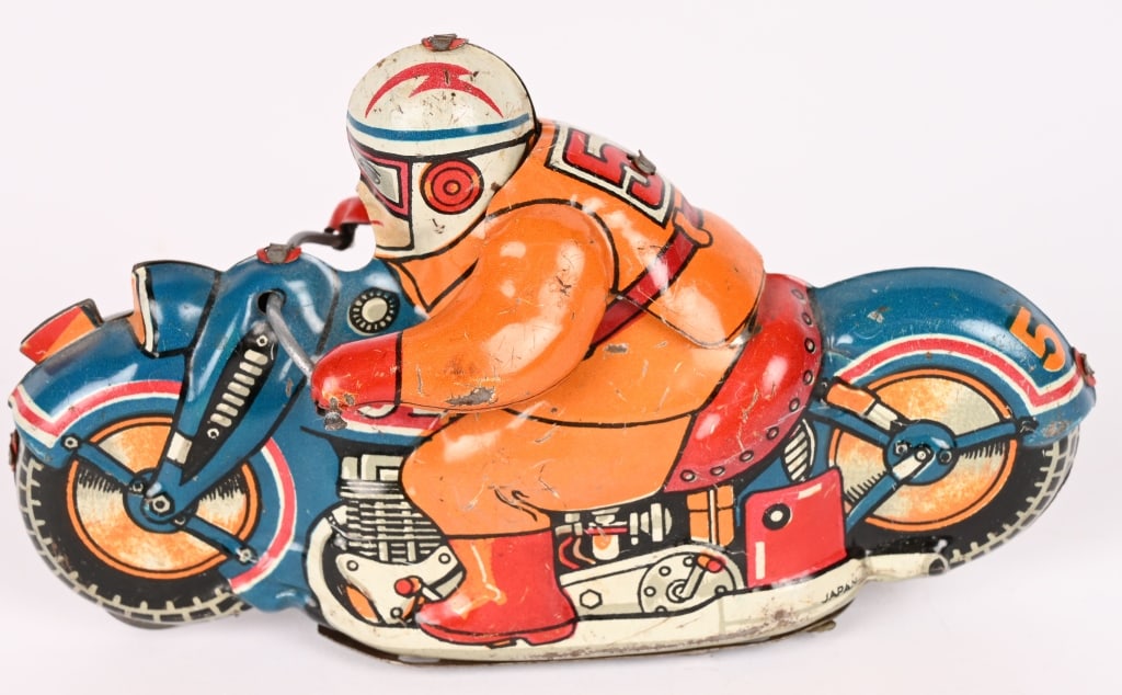 JAPAN TIN FRICTION #55 RACING MOTORCYCLE (1 of 5)