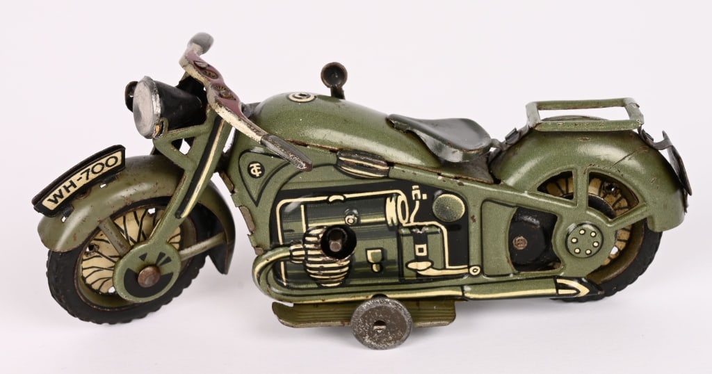 TIPP TIN WINDUP WH-700 MOTORCYCLE: Made in Germany. All original and working condition. 5" Excellent