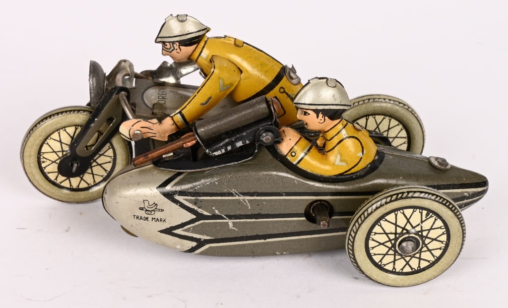 CKO Tin Windup MILITARY MOTORCYCLE w/ SIDECAR (1 of 5)