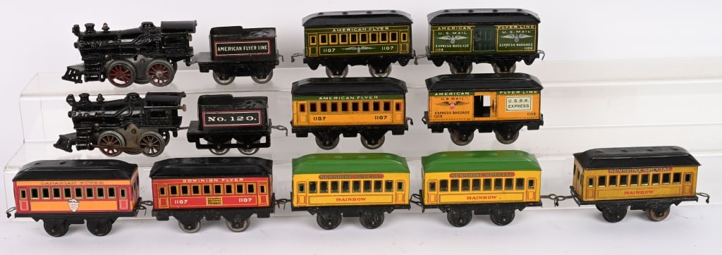 AMERICAN FLYER CAST IRON LOCOMOTIVES & TIN CARS (1 of 7)