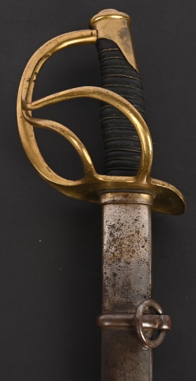 CIVIL WAR 1864 DATED C. ROBY CAVALRY SWORD: A very fine representative saber issued to countless Federal cavalrymen during the American Civil War. Manufactured by Christopher Roby Company of West Chelmsford, Mass., this saber was one of over 48