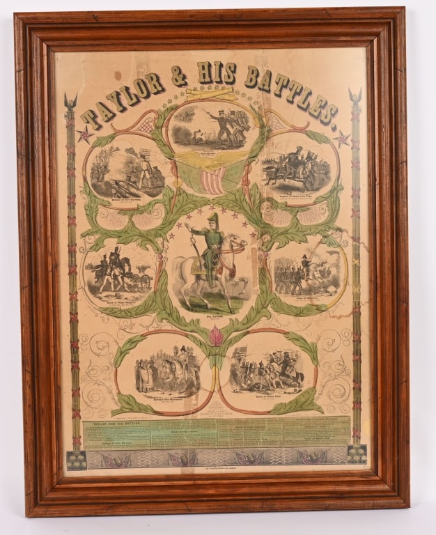 PRESIDENT TAYLOR & HIS BATTLES PRINT CIRCA 1847 (1 of 11)