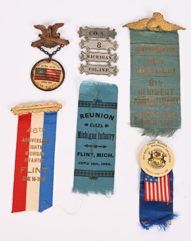 CIVIL WAR 8TH MICHIGAN INFANTRY LADDER BADGE GROUP (1 of 7)