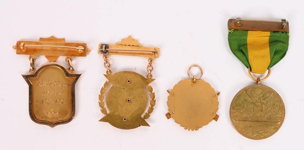 SOLID GOLD DISTINGUISHED MARKSMANSHIP MEDAL LOT - 3