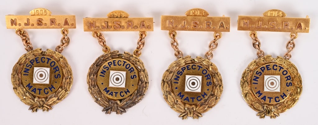SOLID GOLD DISTINGUISHED MARKSMANSHIP MEDAL LOT - 5