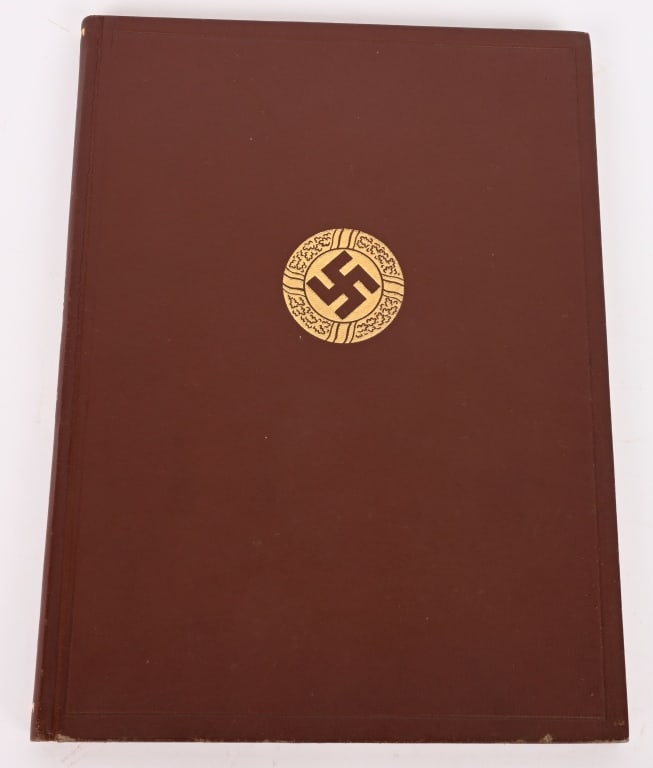 WWII NAZI GERMAN ADOLF HITLER BOOK FROM LIBRARY: WWII Nazi German Book Titled Jugend Um Hitler by Heinrich Hoffmann from the Library of Adolf Hitler at the Guest House of the Reich, Bellevue Palace in Berlin. This pictorial work is a typical example