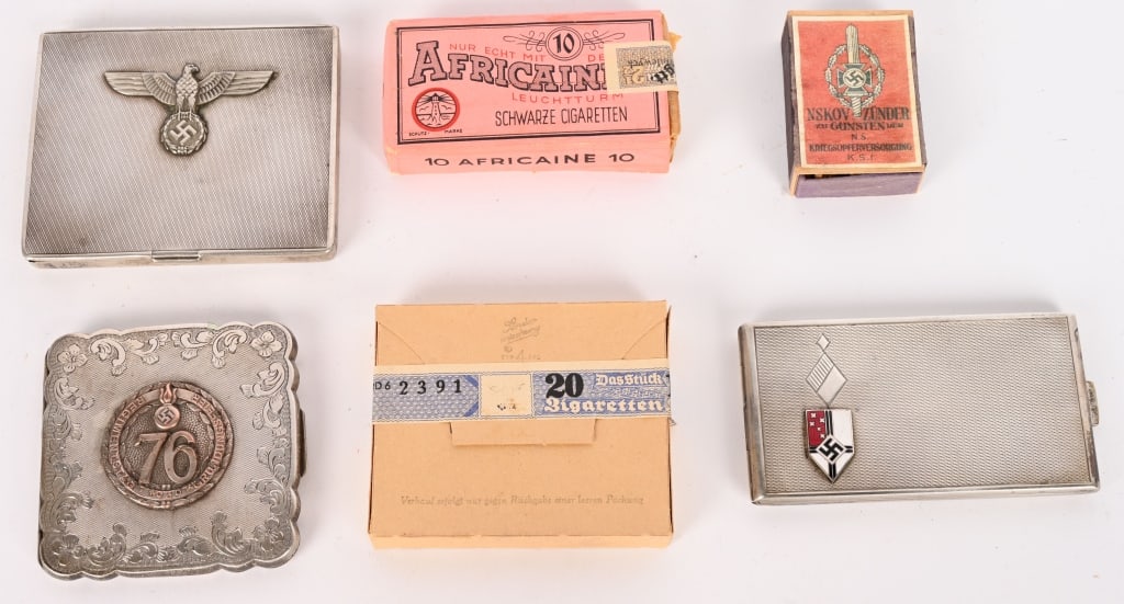 WWII NAZI GERMAN CIGARETTE CASE LOT POLITICAL ARMY (1 of 7)