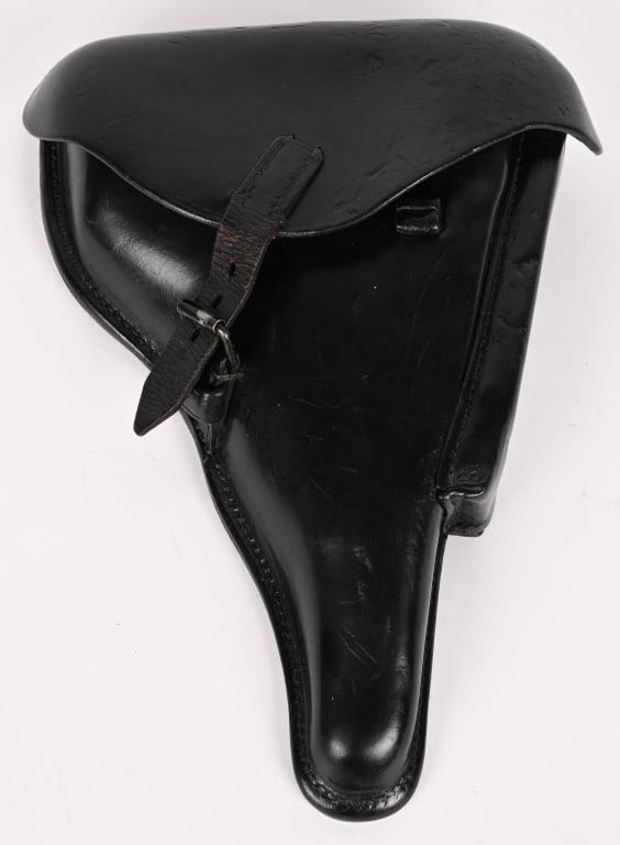 1942 DATED P.08 LUGER BLACK LEATHER HOLSTER W MAG (1 of 6)