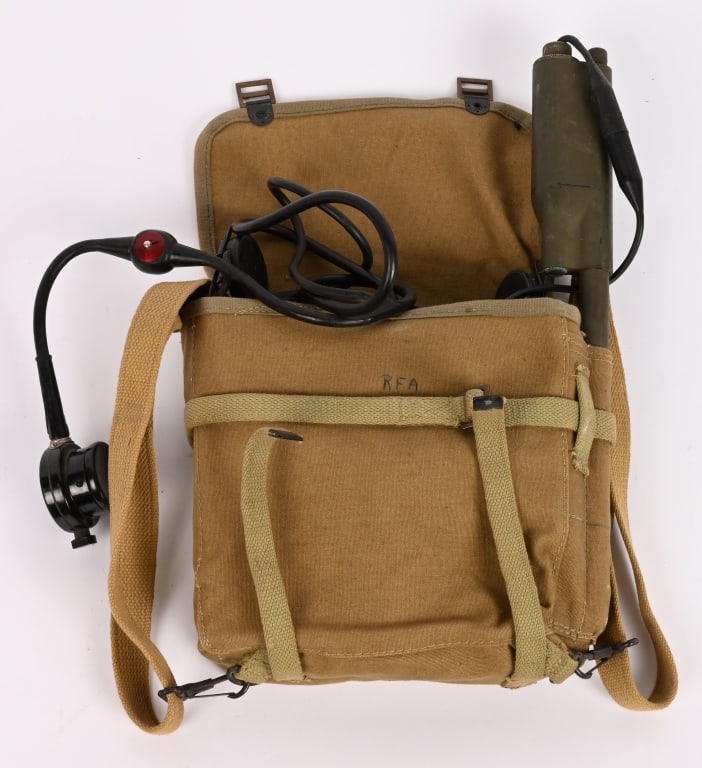 WWII PARAMARINE MAB PORTABLE AND MOBILE RADIO WW2: This Radio is as rare as hen's teeth and yes it is complete and unissued! The U.S. Navy MAB was a typical chest mounted "walkie-talkie" used during WWII. It was designed prior to the Handie-Talkie for